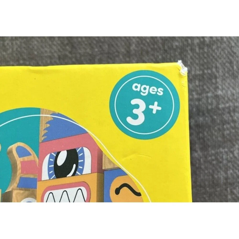 GEOFFREY'S TOY BOX Make A Monster Solid Wood Block Set | NEW In Sealed Box